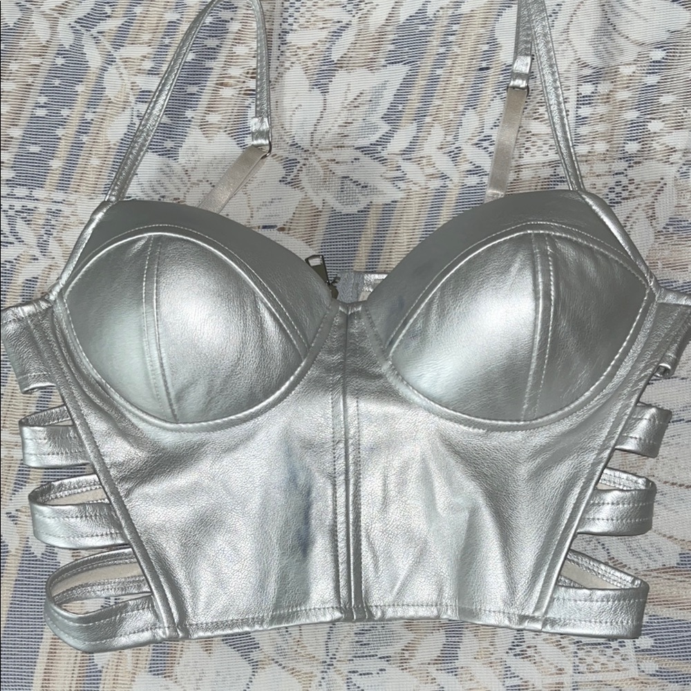 Haute Monde Shimmering Silver Top